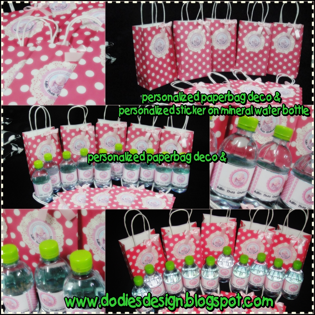 Dodie Sdesign Pink Polkodot Theme For Aqiqah Baby Girl