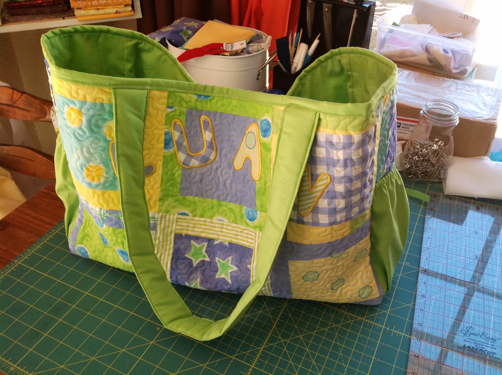 Stitch by Stitch Quilted Baby Diaper Bag