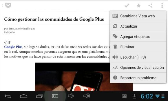 caracteristicas de pocket android y iOS