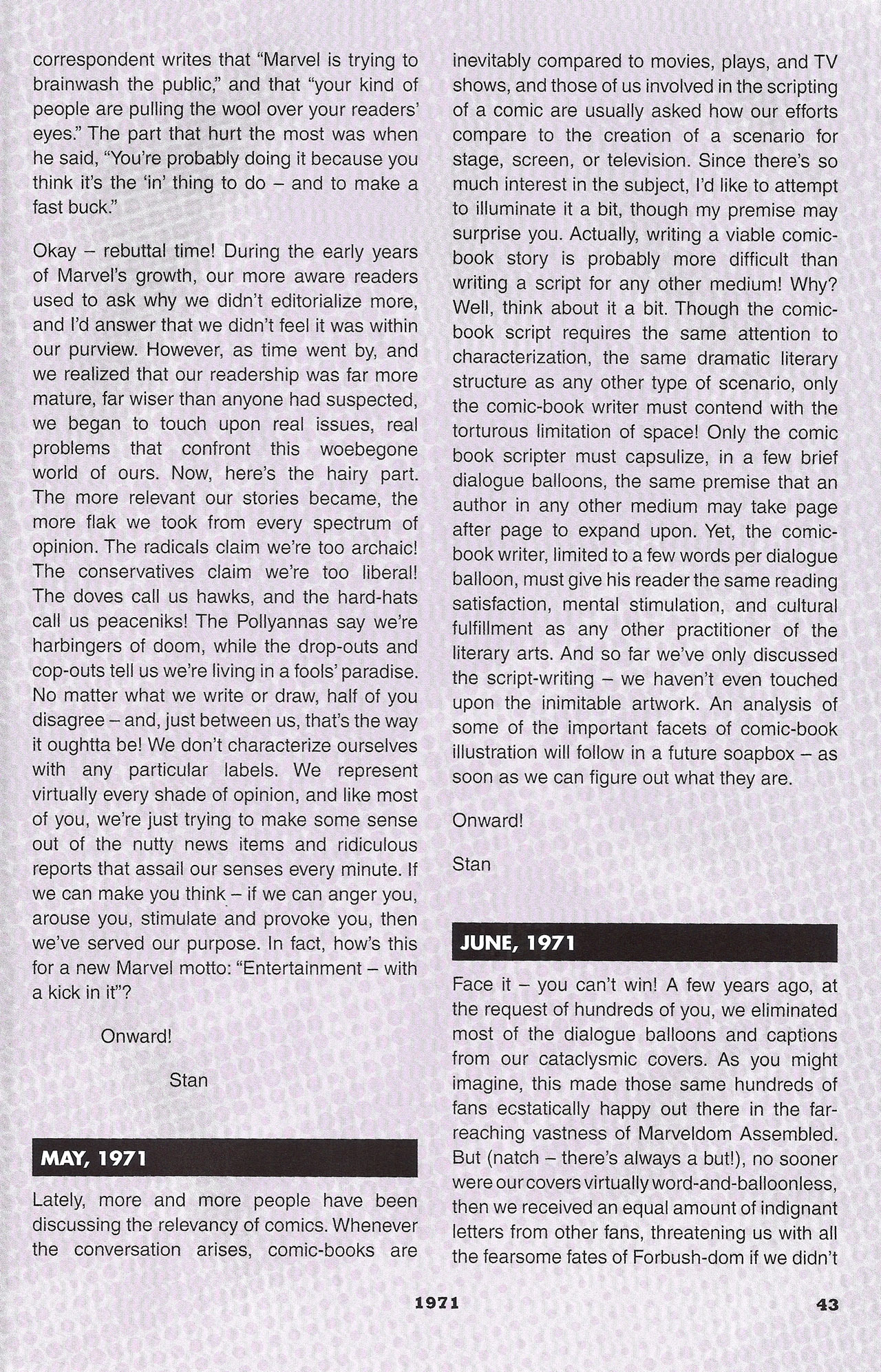 Read online Stan's Soapbox: The Collection comic -  Issue # TPB - 37