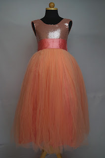 Peach Sequin Bridesmaid Dress | Foreverkidz