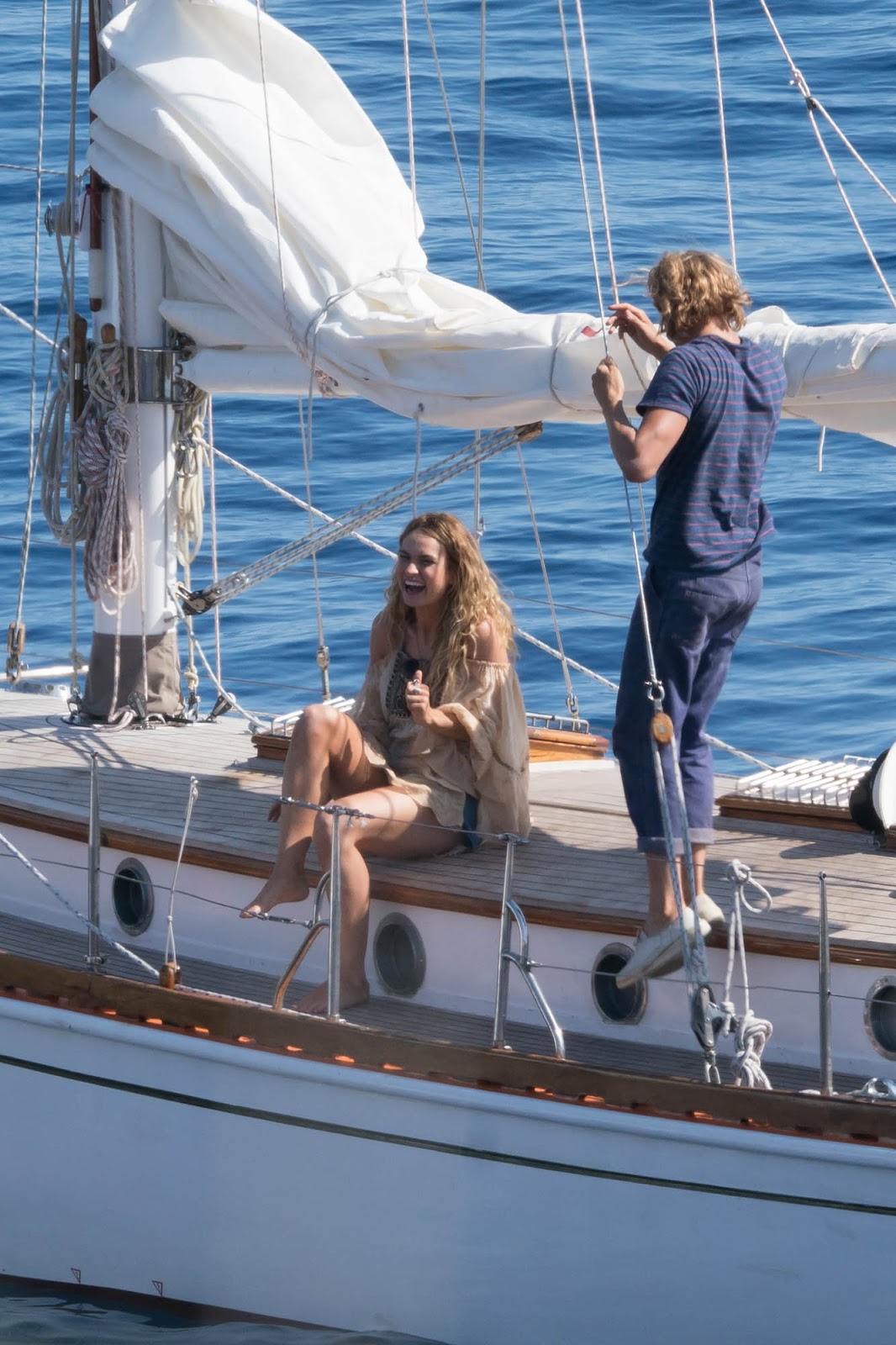 Lily James Filming A Scene Of Mamma Mia 2 Here We Go Again In Vis Croatia September 13