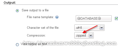 Export WordPress DB Compression