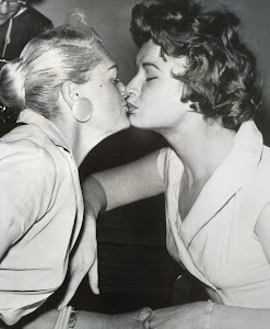 Kissing stepmother at Pomona Court, 1959