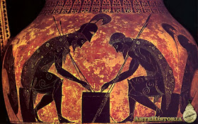 Exequias pintor griego, el azar, 
