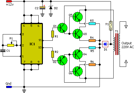 100 Watt inverter circuit using CD 4047 and 2N3055 transistor ...