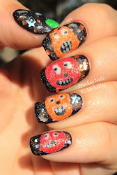 pumpkin nail totem halloween designs nails dog