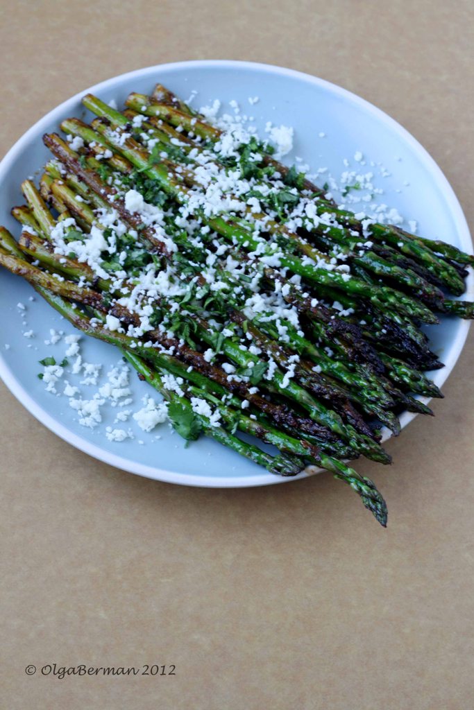 Mango & Tomato Pan Roasted Asparagus with Queso Fresco