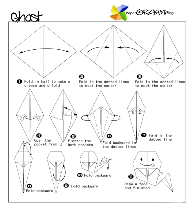 Halloween Origami Ghost Paper Origami Guide