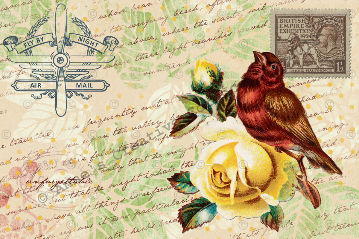 Anne's Creative Cornucopia "Air Mail Art" Postcard