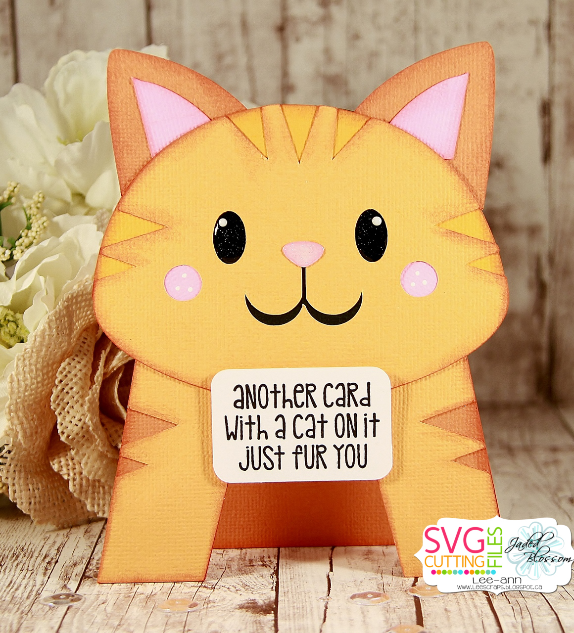 SVG Cutting Files: Cat Letter Standing Card