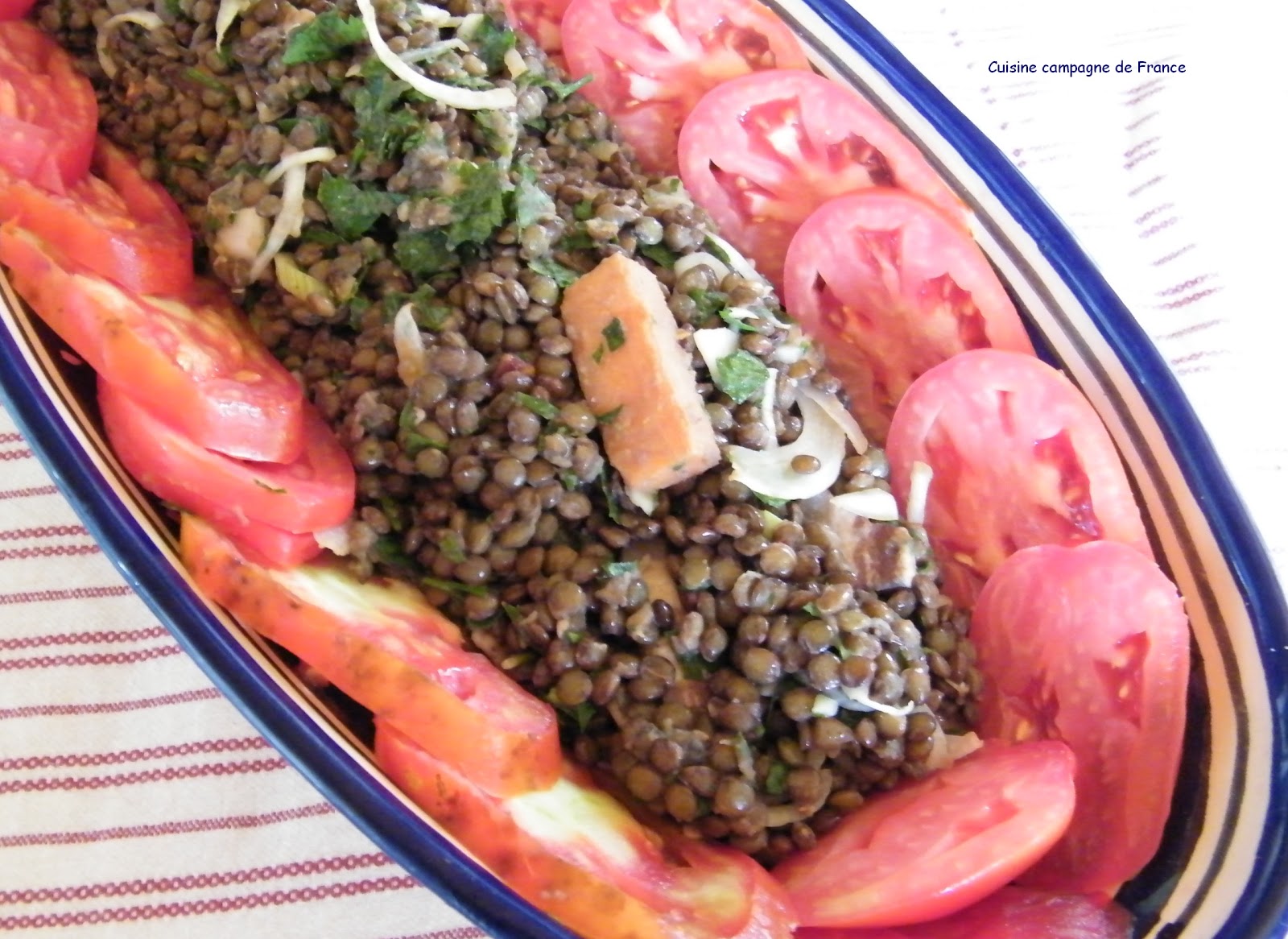 Cuisine et Campagne de France : Salade de lentilles vertes du Puy Cuisine et Campagne de France : Salade de lentilles vertes du Puy