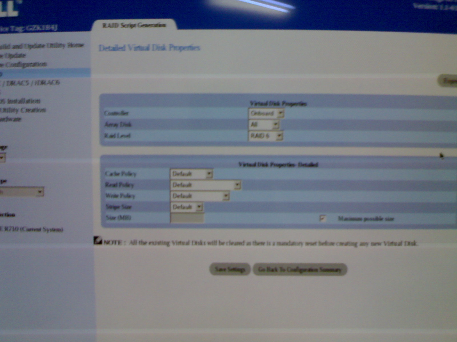 Let's Support RAID 5 configuration for DELL PowerEdge R710 Rack server