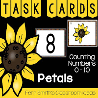 Counting Numbers 0 - 10 Sunflower Themed Task Cards