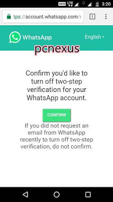 turn off two step verification whatsapp
