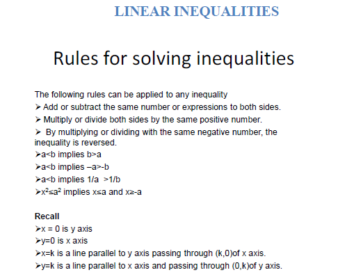 Rules for solving inequalities with solve example  and HOT questions