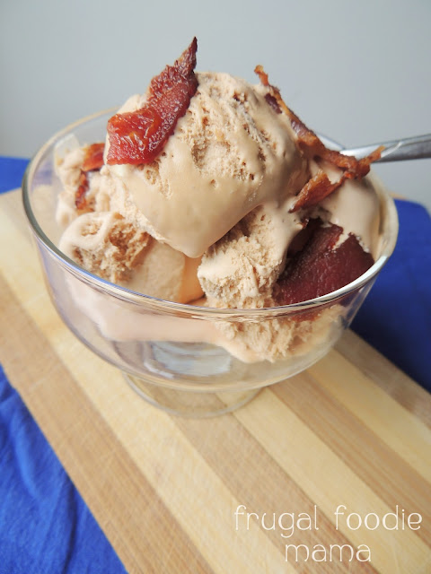 Buttery caramel ice cream is infused with smoky bacon & studded with crunchy cashews in this creamy Caramel Bacon Cashew Ice Cream.