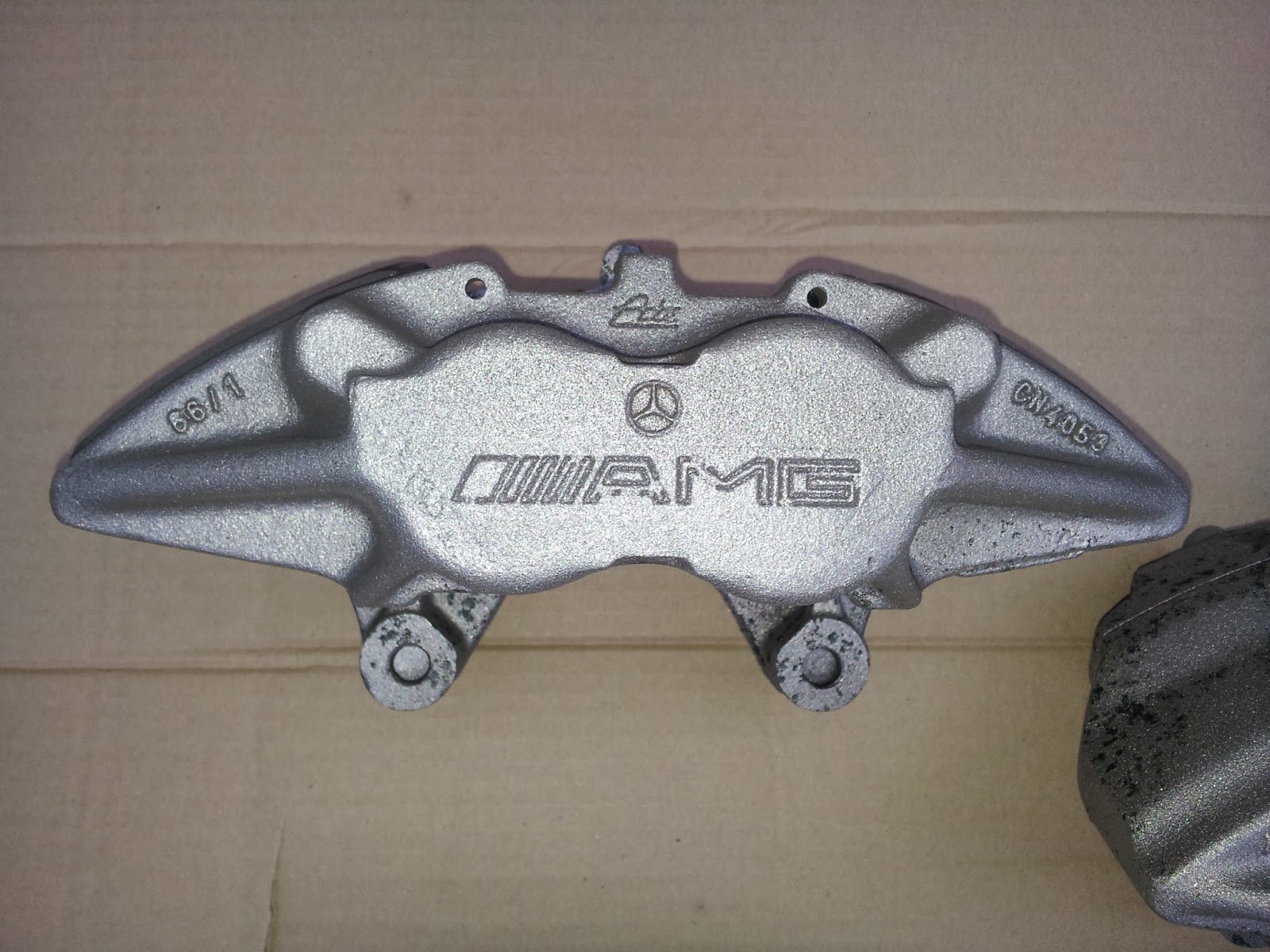 Mercedes Benz C36 AMG Restoration Point Brake calipers cleaning, anodizing, painting and repair