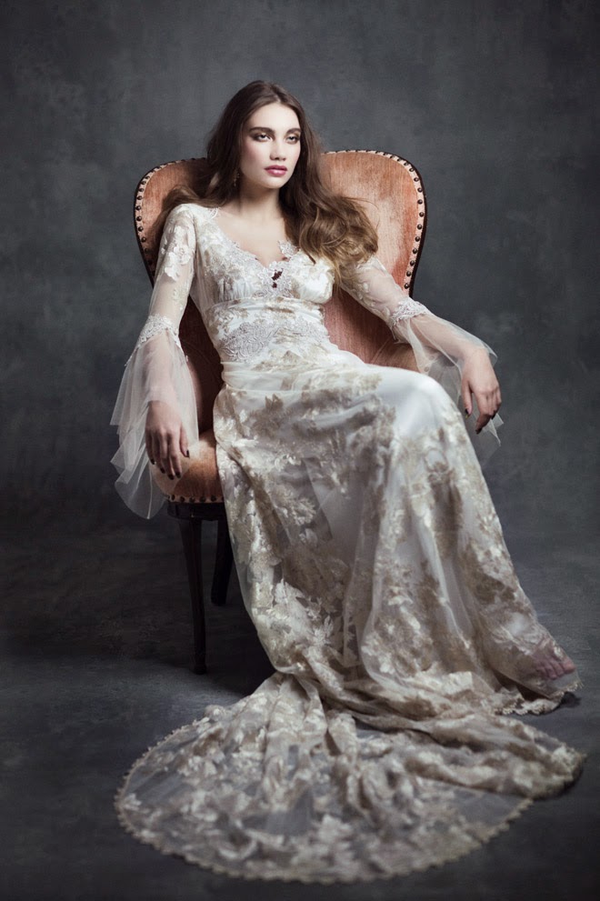 Claire Pettibone 2017 Bridal Collection Gothic Angel Belle The Please Contact Claire Pettibone For Authorized Retailers And Pricing Information