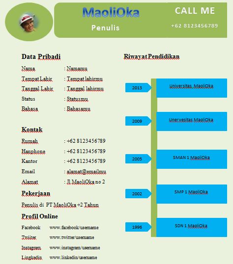 Contoh Cv Menarik Maolioka