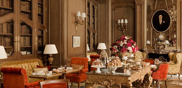 Tour the renovated romantic Ritz Paris Warm paneling in dining area of renovated Ritz Paris