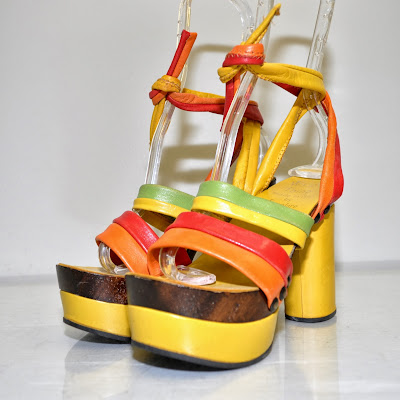 Retro Threadz Vintage: Yellow Platform Sandals Vintage 70s Famolare Tie ...