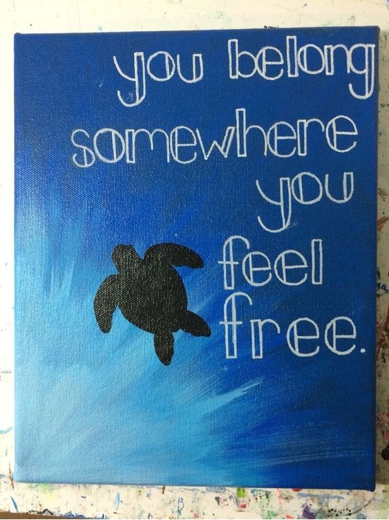 DIY Hand Painted Turtle Canvas With Quote DIY Hand Painted Turtle Canvas With Quote