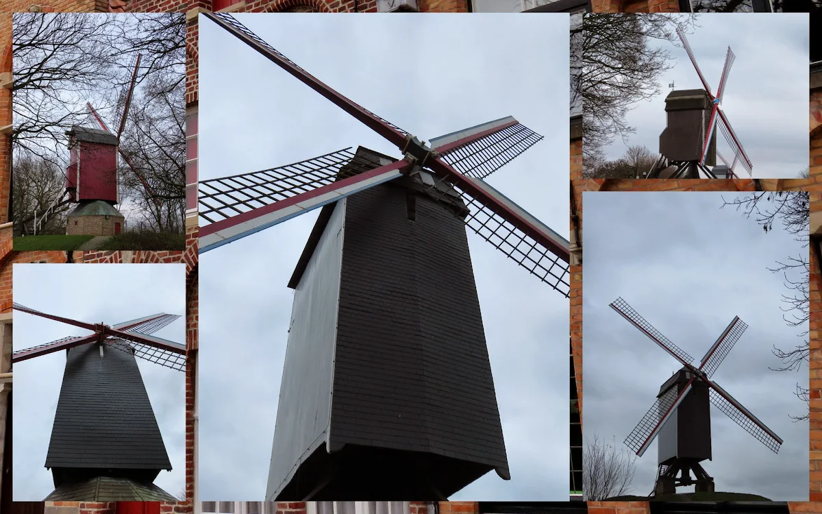 Windmills in Bruges, Belgium at Christmastime