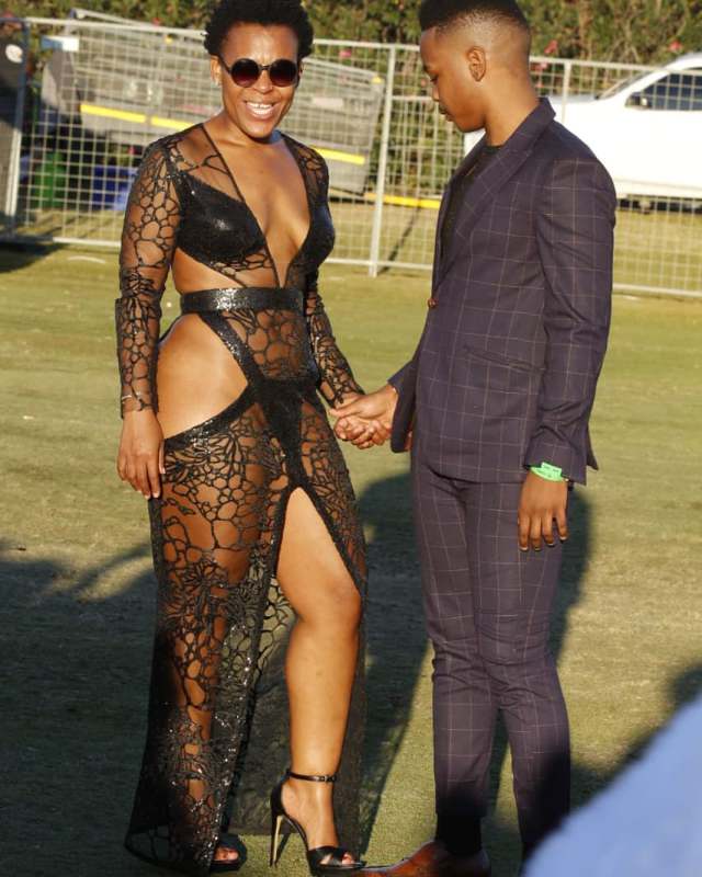 Pictures of Zodwa Wabantu poses with her Ben10 boyfriend at #VDJ2018.