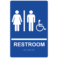 Example sign for wheelchair accessible unisex bathroom