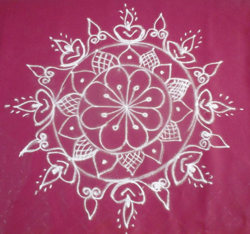 Vilakku kolam How to draw karthigai deepam special kolam 4