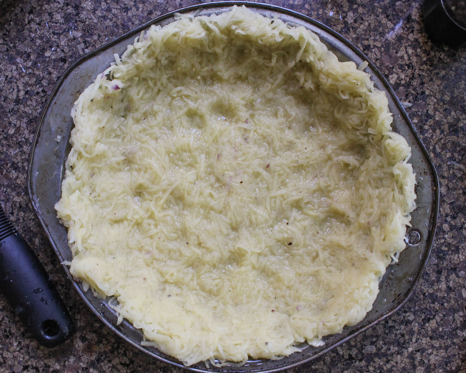 Food Lust People Love Cauliflower Cheese Pie with Grated Potato Crust