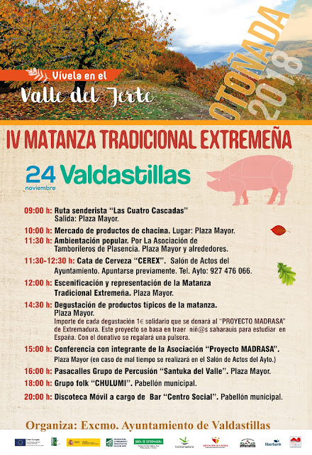 IV Matanza Tradicional Extremeña. 24 de noviembre en Valdastillas (Otoñada 2018)