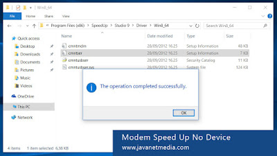 Mengatasi Problem No Device Modem Speed Up di Windows 10