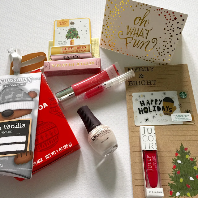 Beauty and lifestyle items from the Blogger Christmas Gift Swap