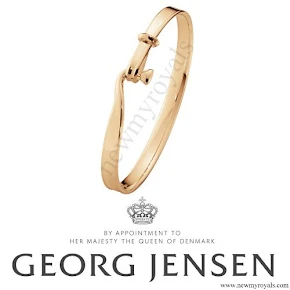 Crown Princess Mary style Georg Jensen Torun Cuff Gold Bracelet
