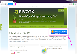 Install PivotX 2.3.11 PHP blog on Windows XAMPP tutorial 2