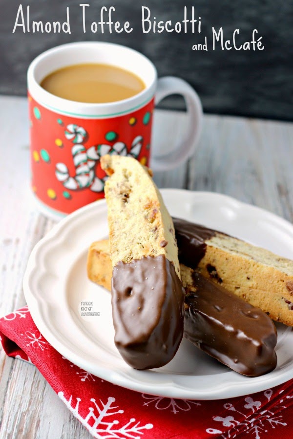 Almond Toffee Biscotti | Renee's Kitchen Adventures  Perfectly dunkable in a hot cup of coffee #McCafeMyWay #ad
