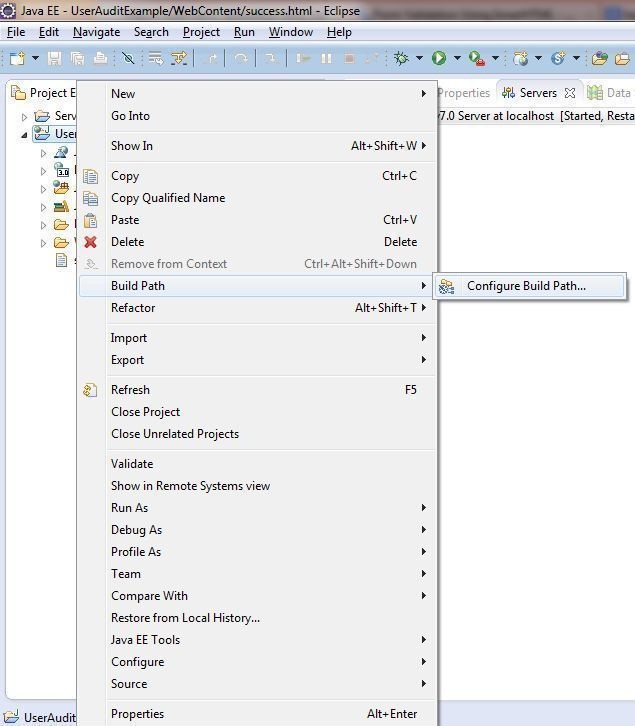 Log User Activities Java Log4j HTML Apache Eclipse Log in