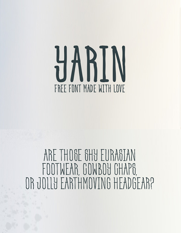 Download Gratis Font Terbaru September 2015 - Yarin Free Font
