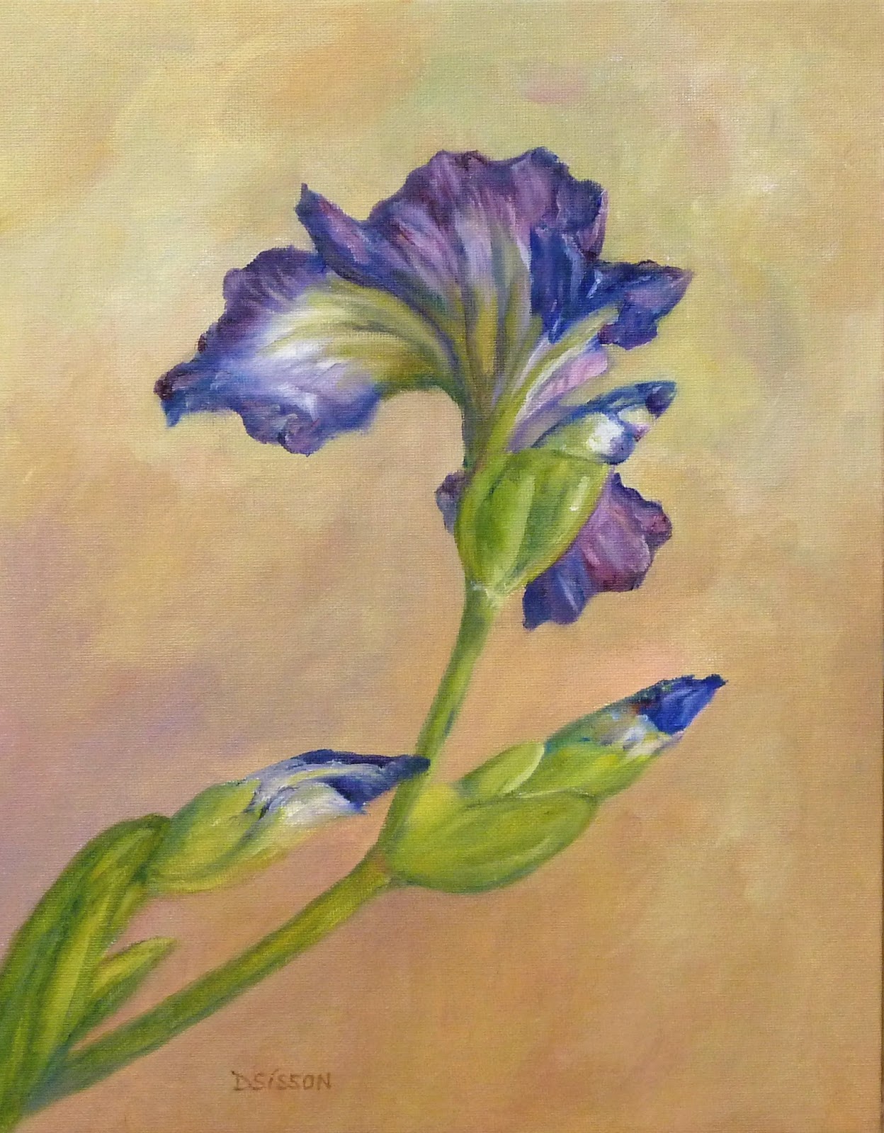 Daily Painting Projects Graceful Purple Iris Oil Painting Still Life