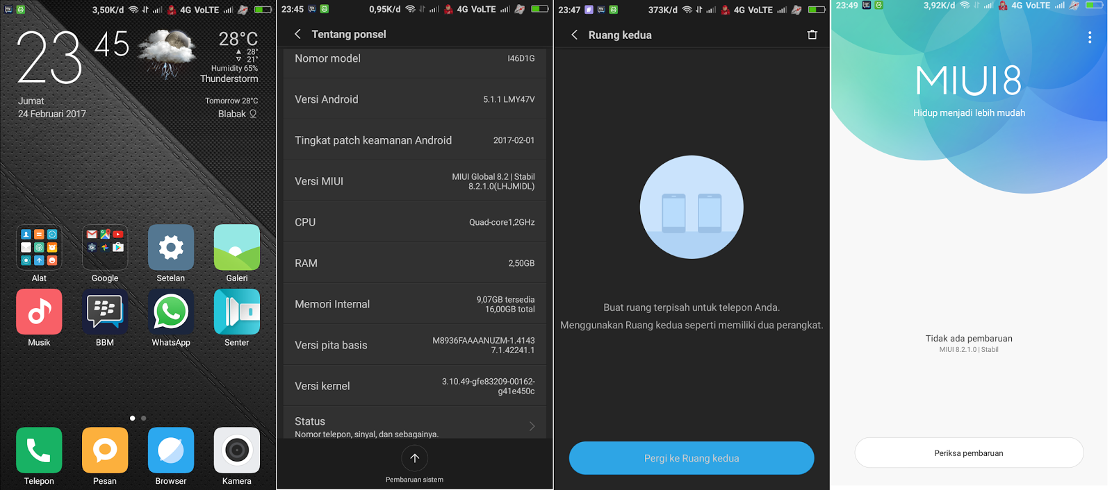 CUSTOM ROM MIUI 8 Global Stable v8.2.1.0 VoLTE Andromax R dan Andromax R Spesial Edition
