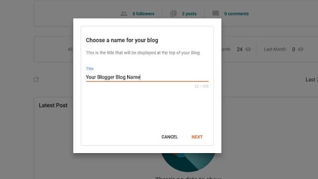 Step 2: Select Blogger Website Name