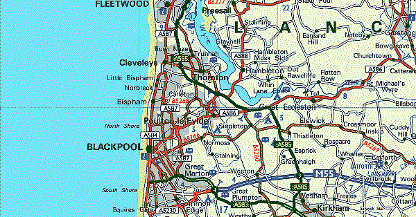 news tourism world: Map of Blackpool City Area