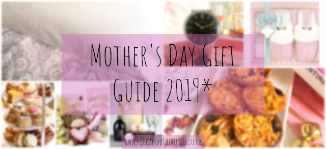 blurred collage with text over - Mother's Day Gift Guide 2019