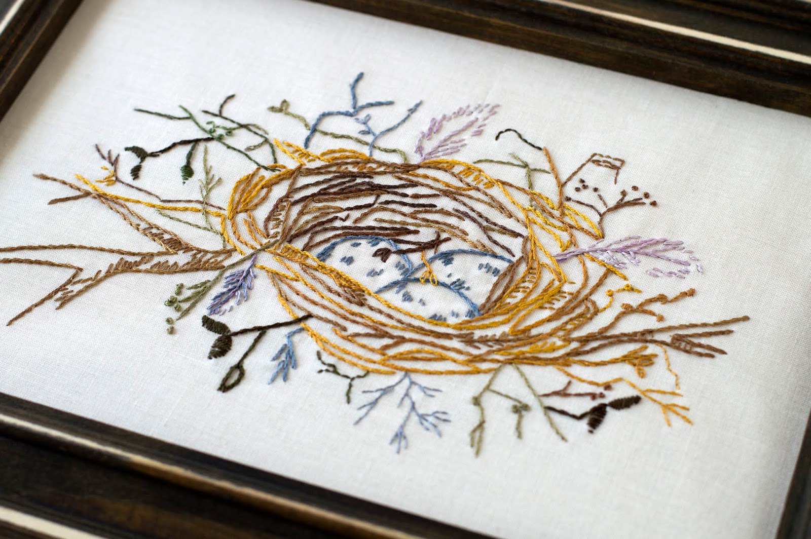 Mays bird nest hand embroidery pattern