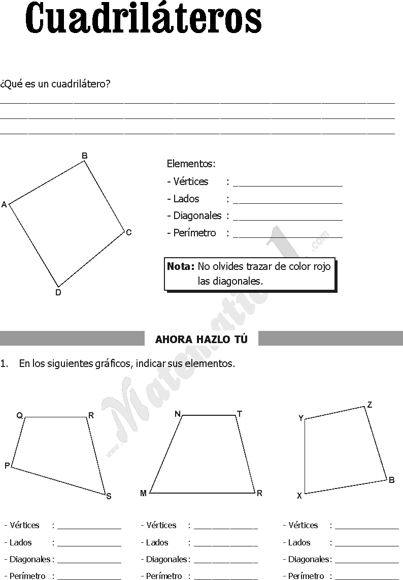 Geometria De Sexto De Primaria Segmentos Angulos Triangulos Y Cuadrilateros Ejercicios El triangulo es un polígono de tres lados. geometria de sexto de primaria