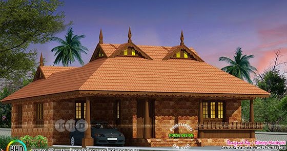 2 bedroom Tradition Kerala home with Nadumuttam - Kerala home design
