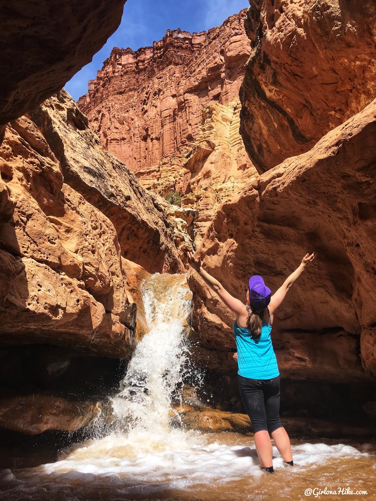 Hiking Sulphur Creek, Capitol Reef National Park Girl on a Hike