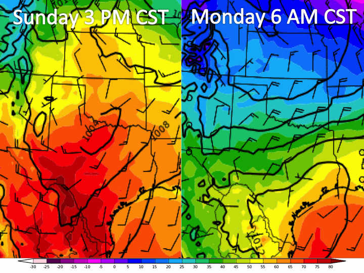 Oklahoma Weather Lab Warm, Then Cold Again